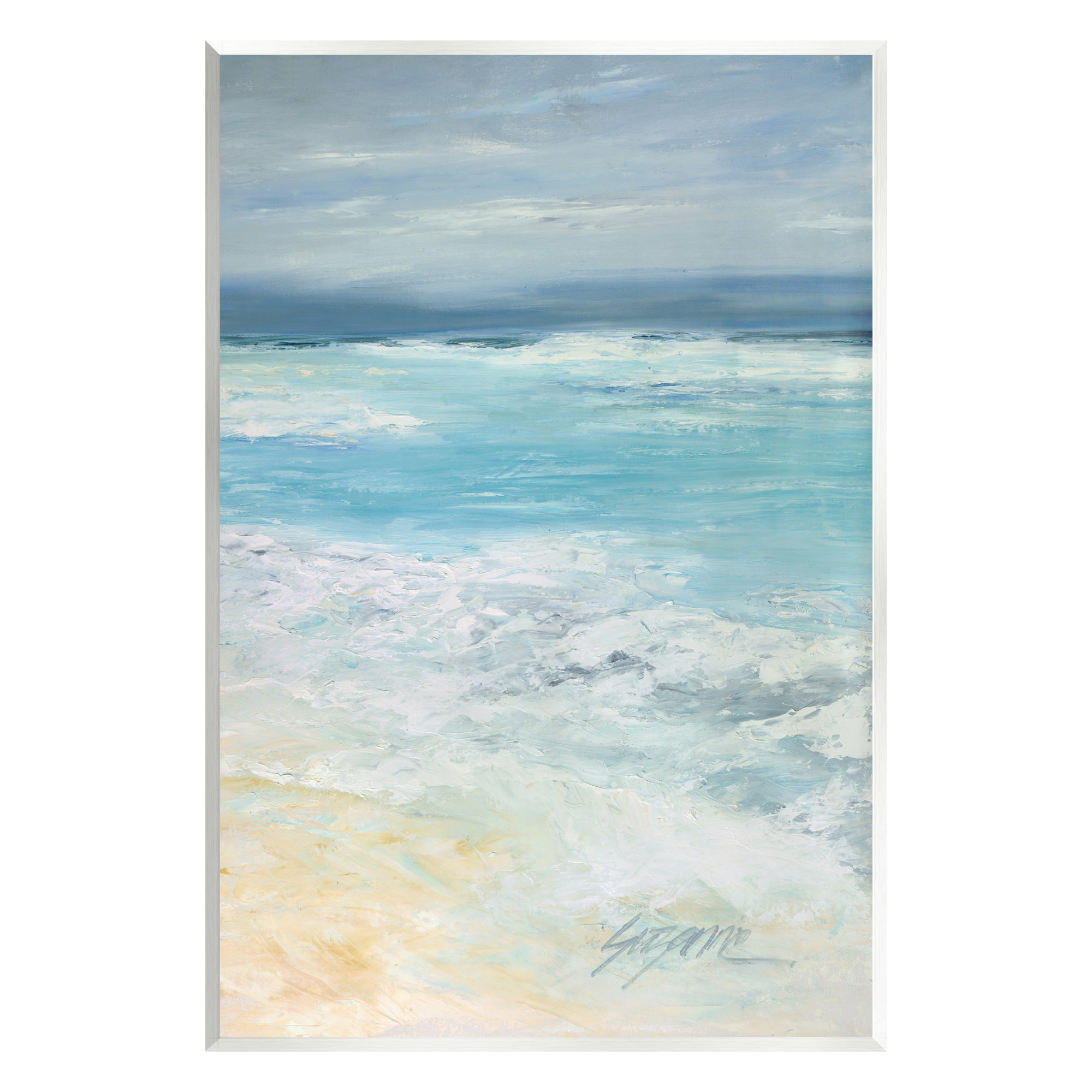 Stupell Industries Au409Giclee Modern Beach Waves Abstract Shore by